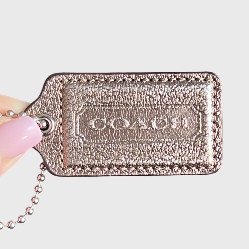 Authentic Coach Bronze Metallic XLarge Handbag Tag